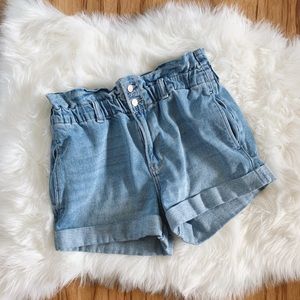 High Rise Paperbag Mom Shorts